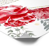 Zoete 16 zitplaatskaart bord rode vlinders poster (Hoek)