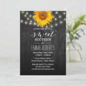 Zoete 16 Zonnebloem en  Hout met strijklicht Kaart (Staand voorkant)