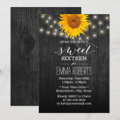 Zoete 16 Zonnebloem en  Hout met strijklicht Kaart (Voorkant / Achterkant)