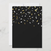 Zoete 16 Zwart Goud Confetti Uitnodiging (Achterkant)