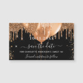 Zoete 16 zwarte gouden ballonnen met de datummagne (Voorkant)