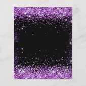 Zoete 16 zwarte paarse glitter budgetuitnodiging flyer (Achterkant)