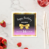 Zoete 16 zwarte paarse roze goudstrik servet (Insitu)