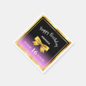 Zoete 16 zwarte paarse roze goudstrik servet (Hoek)