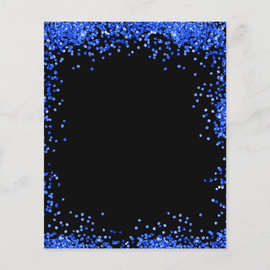 Zoete 16 zwarte royal blue budget-uitnodiging flyer (Achterkant)