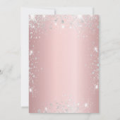 Zoete 16 zwarte roze zilveren glitterkleding kaart (Achterkant)
