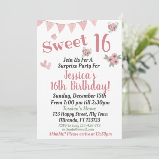 zoete 16de kaart (Staand voorkant)