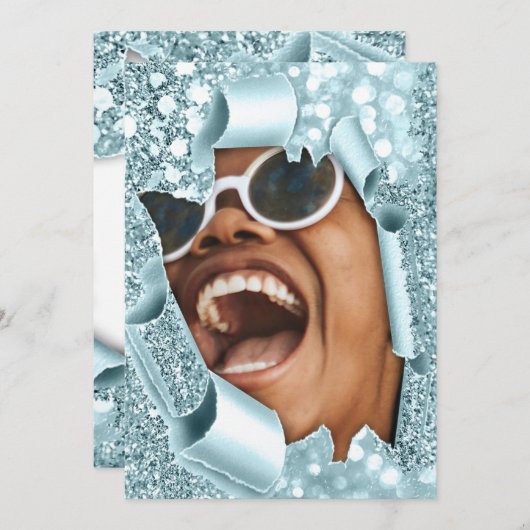 Zoete 16e 15e Vrijgezellenfeest 3D Blue Afstuderen Kaart (Voorkant / Achterkant)