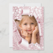 Zoete 16e 1e 2e 3e roze glitter 3d kaart (Voorkant)