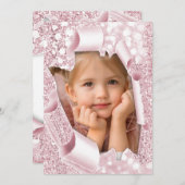 Zoete 16e 1e 2e 3e roze glitter 3d kaart (Voorkant / Achterkant)
