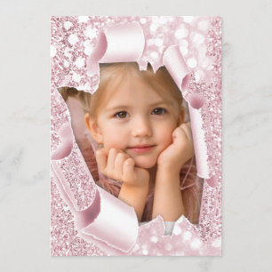 Zoete 16e 1e 2e 3e roze glitter 3d kaart