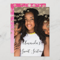 Zoete 16e roze bloemen goud ombre foto grijs