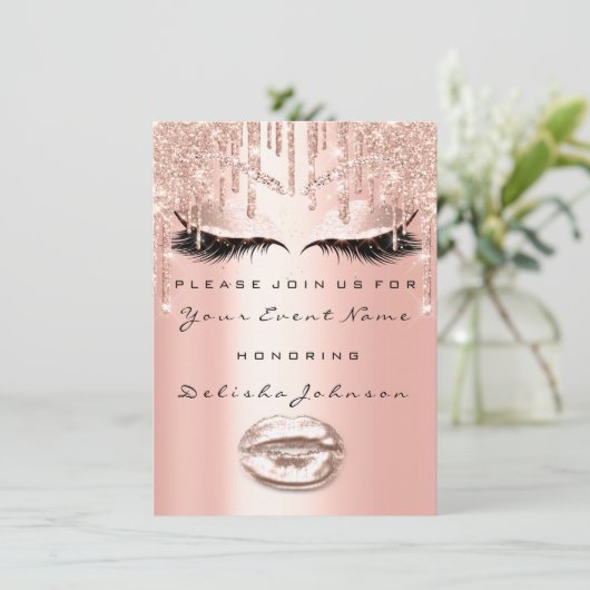 Zoete 16e schijven Glitter Vrijgezellenfeest Makeu Kaart (Staand voorkant)