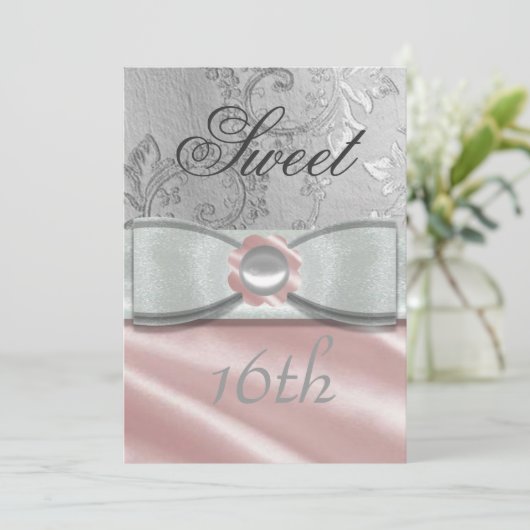 Zoete 16e uitnodiging (Staand voorkant)