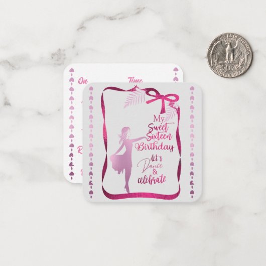 Zoete 16e uitnodiging (Voorkant / Achterkant in situ)