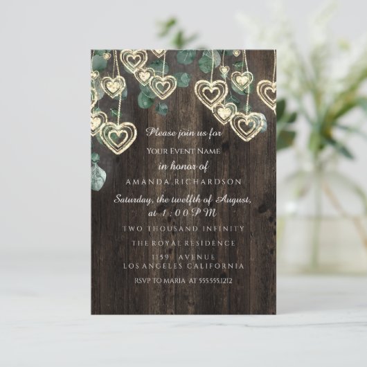 Zoete 16e verjaardag BRUIDS Jurk Groen Rustiek Hou Kaart (Staand voorkant)