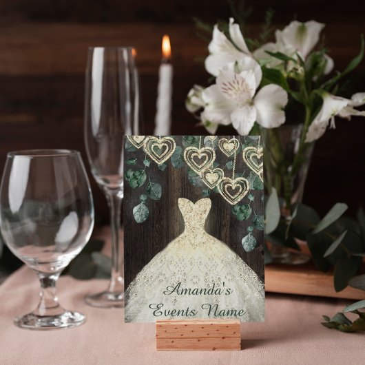 Zoete 16e verjaardag BRUIDSKLEED Groen Rustiek Hou Kaart