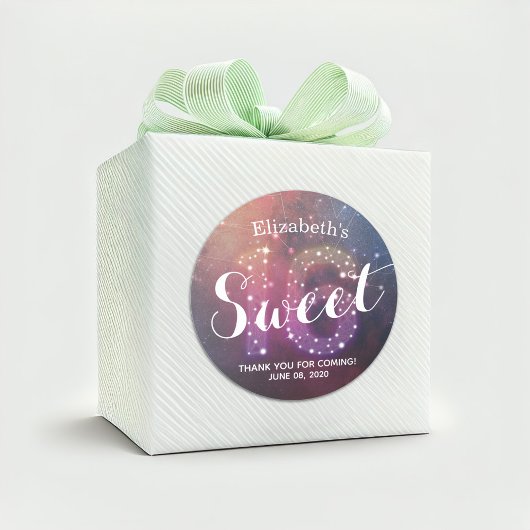 Zoete 16e verjaardag Dank je sterrenbeelden Ronde Sticker