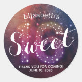 Zoete 16e verjaardag Dank je sterrenbeelden Ronde Sticker (Voorkant)