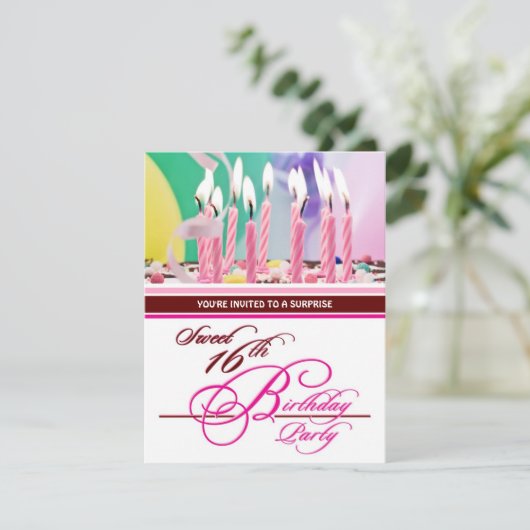 Zoete 16e verjaardag feestdagen - Verrassend Kaart (Staand voorkant)