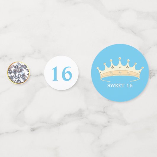 Zoete 16e verjaardag op turkooisblauw & wit confetti (Achterkanten)