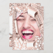 Zoete 16e Vrijgezellenfeest 3D Roos Glitter Kaart (Voorkant / Achterkant)