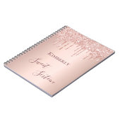 Zoete 16e zestiende 16-jarige roos goudglitter notitieboek (Linkerzijde)