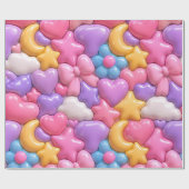 Zoete 3D-candy volledig patroon Cadeaupapier (Vlak)