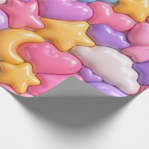 Zoete 3D-candy volledig patroon Cadeaupapier