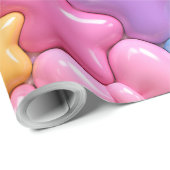 Zoete 3D-candy volledig patroon Cadeaupapier (Rol Hoek)