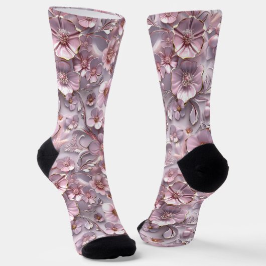 Zoete 3D Kersenbloesems Sokken (Gebogen)