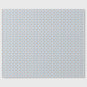 Zoete 50s Retro Rosebud Blauwe Ginghamruit Cadeaupapier (Vlak)