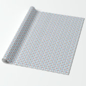 Zoete 50s Retro Rosebud Blauwe Ginghamruit Cadeaupapier (Uitgerold)