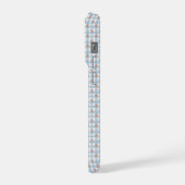 Zoete 50s Retro Rosebud Blauwe Ginghamruit iPhone Hoesje (Linkerkant)