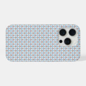 Zoete 50s Retro Rosebud Blauwe Ginghamruit iPhone Hoesje (Achterkant horizontaal)