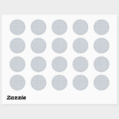 Zoete 50s Retro Rosebud Blauwe Ginghamruit Ronde Sticker (Vel)
