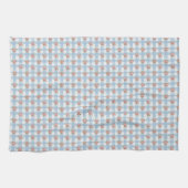 Zoete 50s Retro Rosebud Blauwe Ginghamruit Theedoek (Horizontaal)
