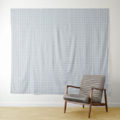 Zoete 50s Retro Rosebud Blauwe Ginghamruit Wandkleed (In Situ (horizontaal))