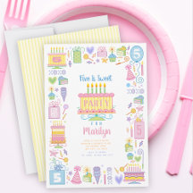 Zoete 5e verjaardag uitnodiging