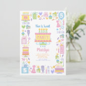 Zoete 5e verjaardag uitnodiging (Staand voorkant)