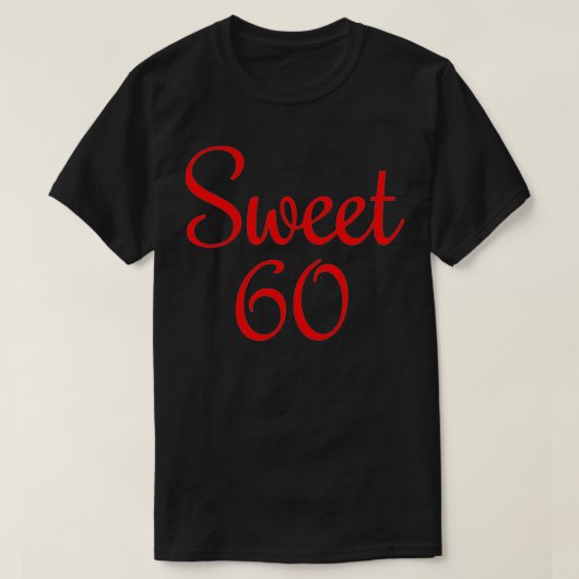 Zoete 60 (rood) 60e verjaardag t-shirt (Design voorkant)