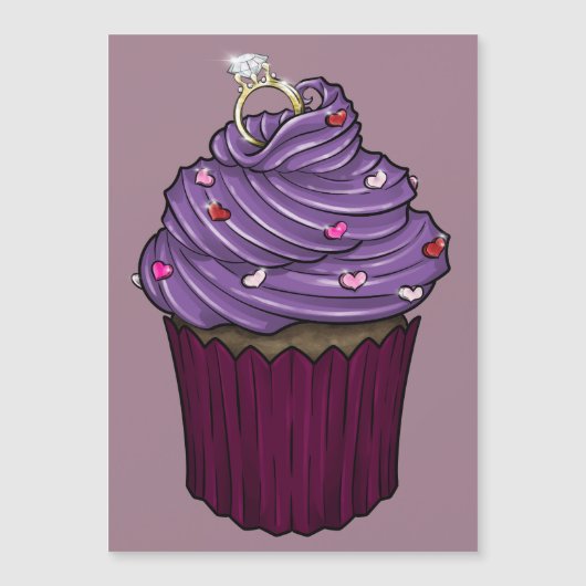 Zoete Aanzoek Cupcake Magnetische Uitnodiging (Voorkant)
