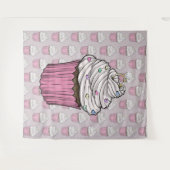 Zoete Aanzoek Cupcake Wandkleed (Voorkant (horizontaal))
