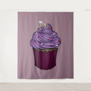 Zoete Aanzoek Cupcake Wandkleed