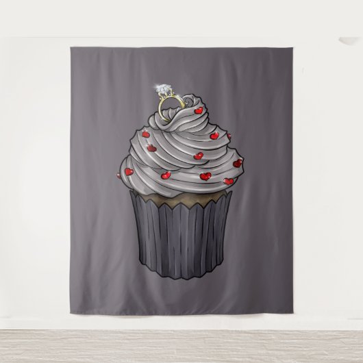 Zoete Aanzoek Cupcake Wandkleed (Voorkant)