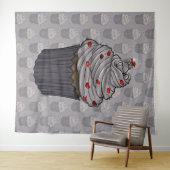 Zoete Aanzoek Cupcake Wandkleed (In Situ (horizontaal))