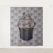 Zoete Aanzoek Cupcake Wandkleed (Voorkant)
