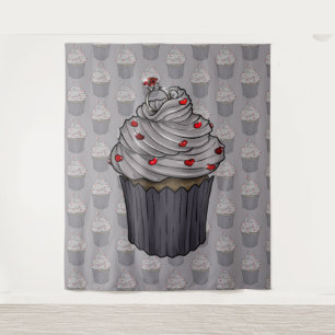 Zoete Aanzoek Cupcake Wandkleed