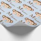 Zoete Aap Baby Shower Cadeaupapier (Hoek)