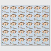Zoete Aap Baby Shower Cadeaupapier (Vlak)
